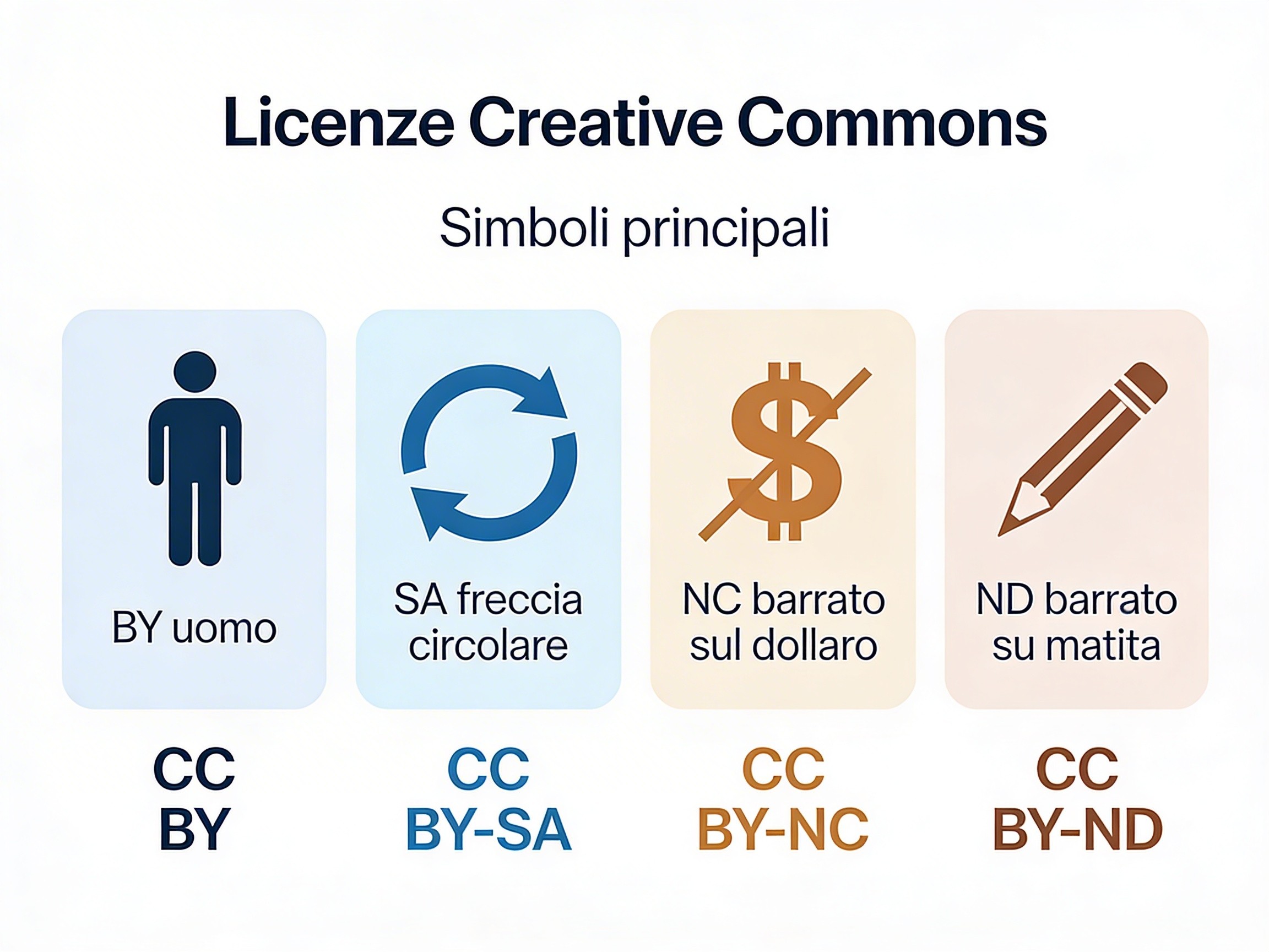 Infografica Creative Commons con simboli