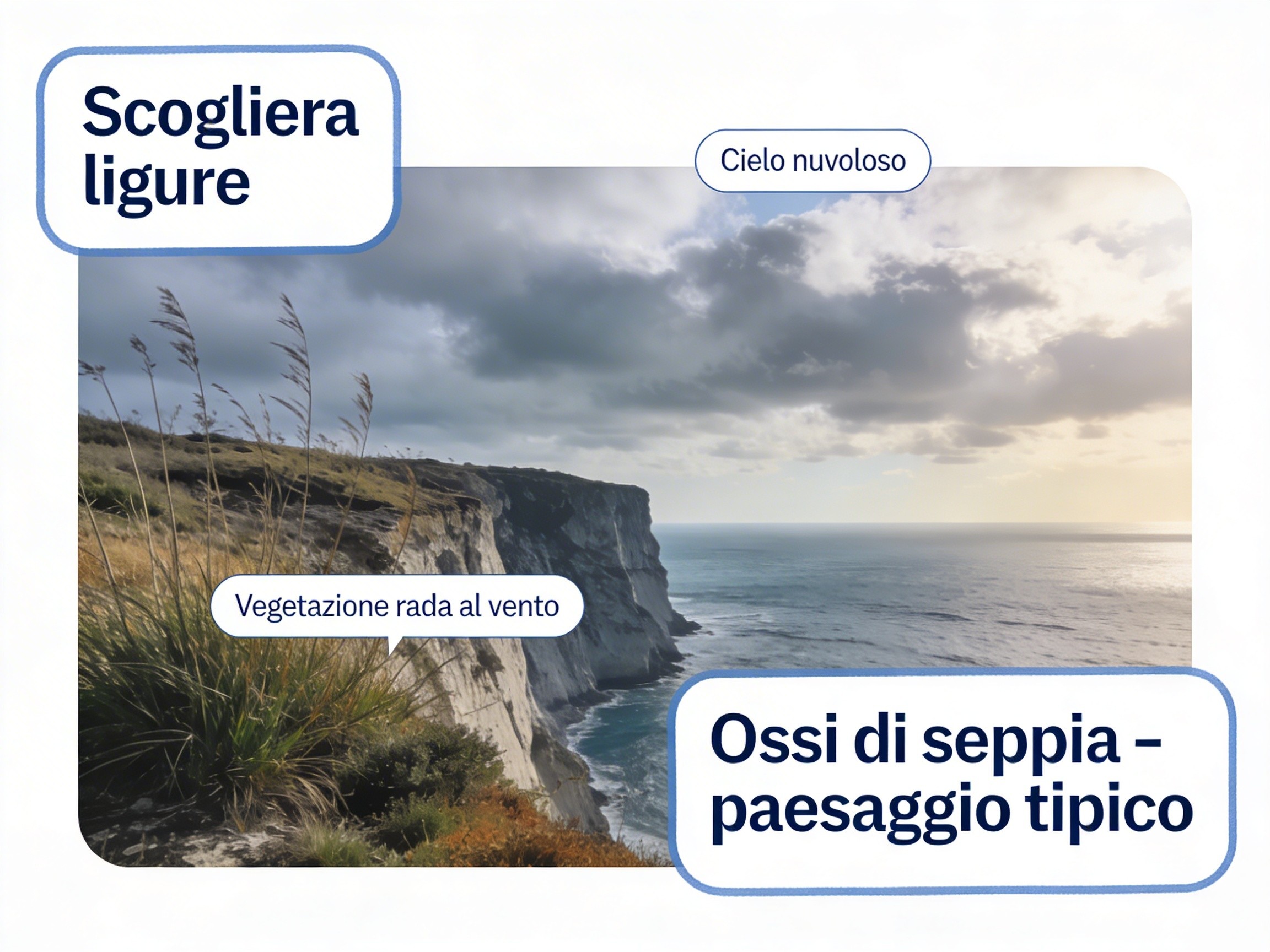 Paesaggio ligure con scogliera a picco sul mare