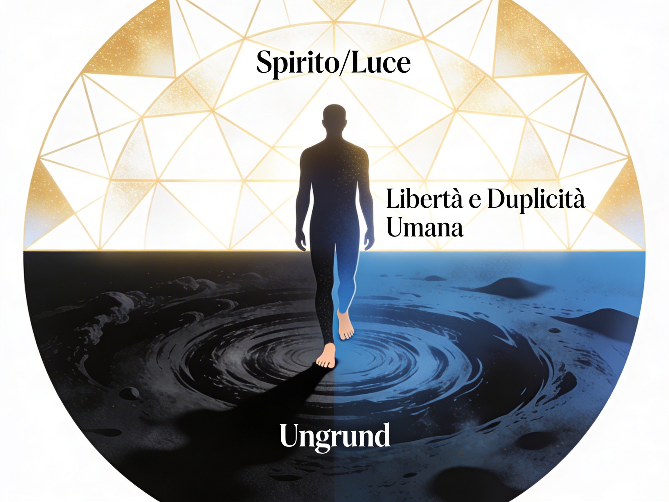 Rappresentazione simbolica del rapporto tra fondamento e esistenza in Schelling