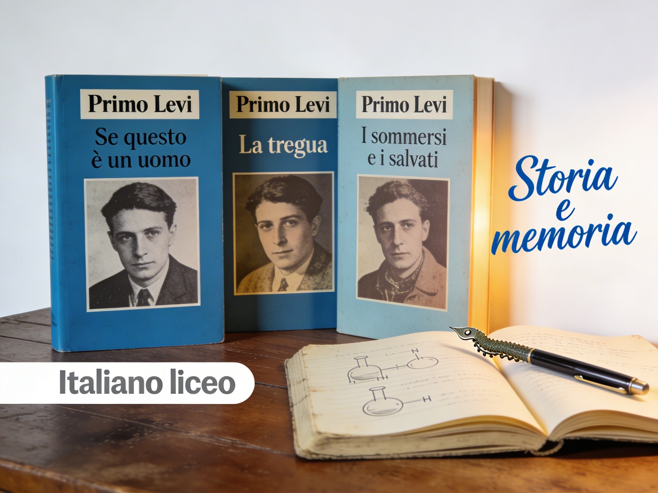 Copertine delle opere di Primo Levi disposte cronologicamente
